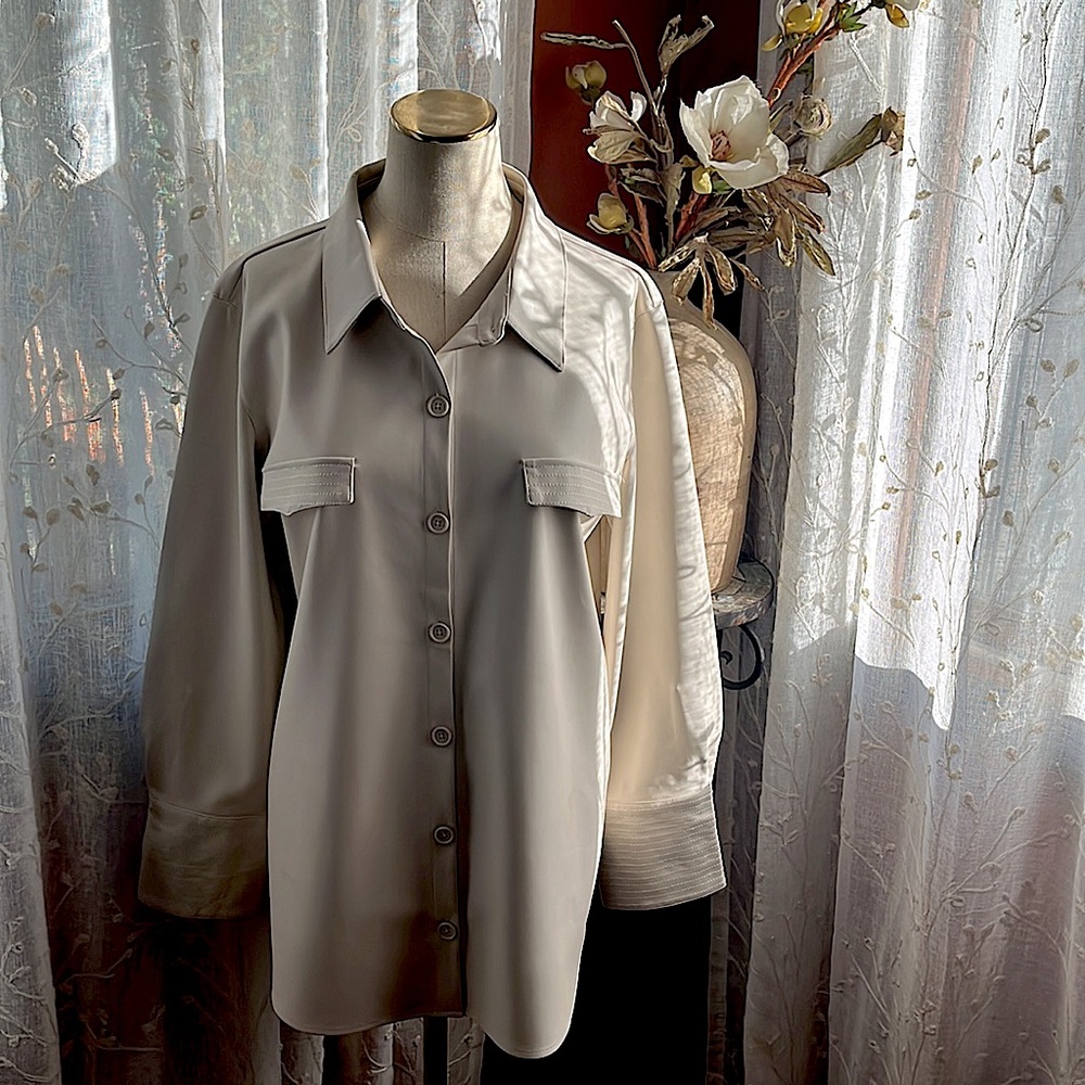BB Dakota Vegan Leather Button Down Shirt/ Shaket (Shirt Jacket)